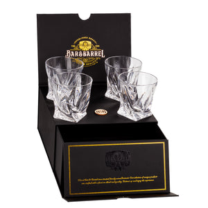 Bar & Barrel - Premium Twisted Crystal Whiskey Glasses Gift Set