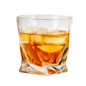 Bar & Barrel - Premium Twisted Crystal Whiskey Glasses Gift Set