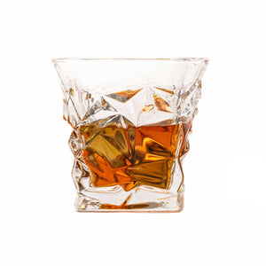 Bar & Barrel - Premium Diamond Cut Crystal Whiskey Glasses Twin Set