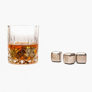 Bar & Barrel - Premium Classic Cut Engraved Crystal Whiskey Glass with Chiller Stones